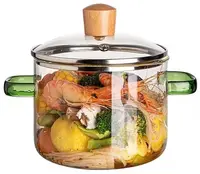 Oală din sticlă Morello - 1.6 l, cu mânere verzi