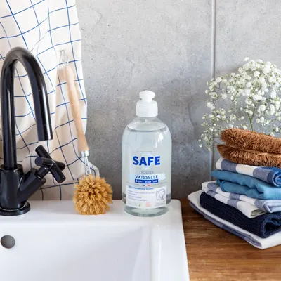Detergent Bio pentru vase, fara parfum, fara alergeni Safe 500 ml