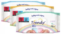 Șervețele umede cu capac Trendy - 72 buc, sortiment