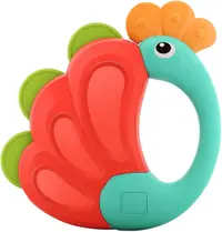 Zornăitoare și jucărie de dentiție pentru bebeluși Hola Toys - Păun