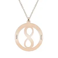Eternity - Colier personalizat infinit in cerc din argint 925 placat cu aur roz