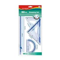 Set geometrie 30cm, 4 piese, plastic, Keyroad KR971429