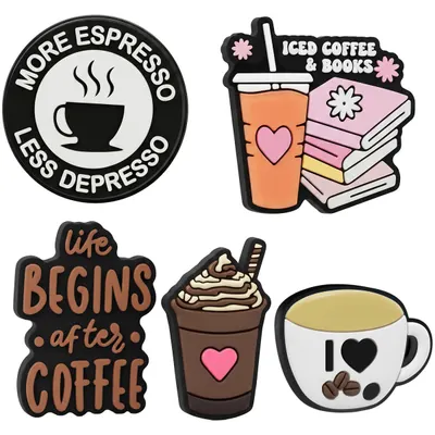Sticker 3D OEM Coffee pentru Husa Telefon / Tableta, Set 5 bucati, Multicolor