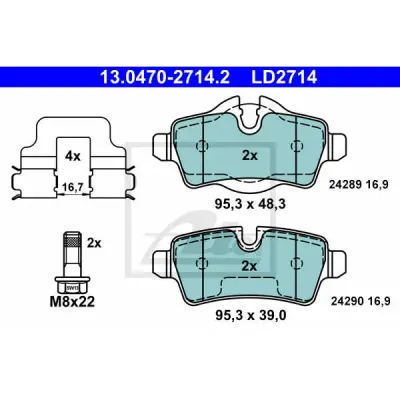 Set placute frana, frana disc ATE 13.0470-2714.2