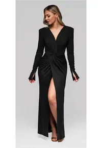 Rochie de seara eleganta maxi LA-OM-DLR185 - Negru