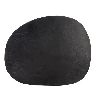 Suport pentru masa - Raw Creative Concept, Recycled Leather Black, 41x33.5
