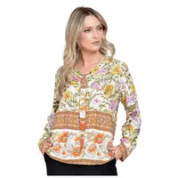 Bluza funda dama ERT23V236 alb floral/caramiziu, Eranthe | marimea M