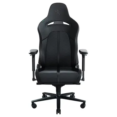 Scaun Gaming Razer Enki, EPU Synthetic Leather, Reglabil pe Înălțime, Spătar 152°, Cotiere 4D, Tetieră Memory Foam, Piston Gaz Clasa 4, 136 kg, Negru