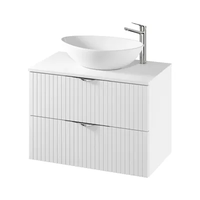 Dulap baie suspendat 80 pentru lavoar, alb mat, MDF, Cersanit Tirso