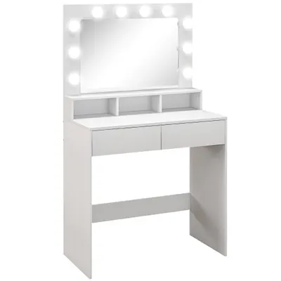 Oglindă LED, Toaletieră cu sertare | Aosom Romania