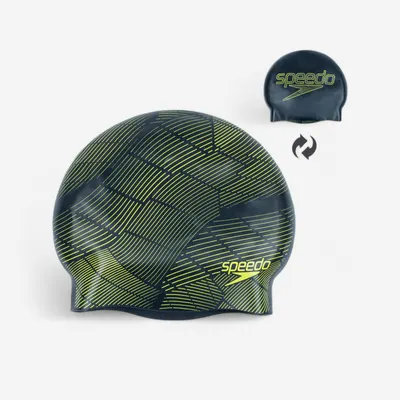 Cască înot silicon SPEEDO DRIZZLE Negru-Galben reversibilă