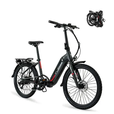 Bicicleta electrică pliabilă Swan 24" Grey | Autonomie 70km - Baterie 10.4Ah