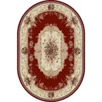 Covor Oval, 60 x 110 cm, Rosu, Lotos 507