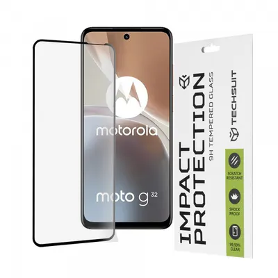 Folie de protectie Ecran Techsuit pentru Motorola Moto G32, Sticla Securizata, Full Glue, 111D, Neagra