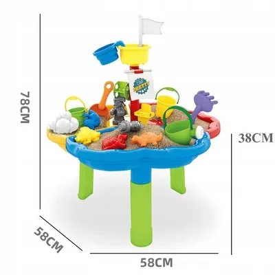 Masuta de joaca cu apa si nisip Matadi Nava piratilor cu angrenaj pentru apa, 3 compartimente pentru nisip, jucarii incluse, dimensiune 58x78 cm