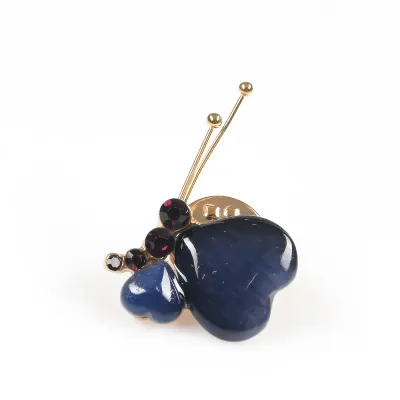 Brosa martisor fluture cu aripi bleumarin