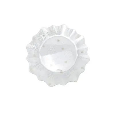 Farfurie pentru servire din sticlă ø 19,5 cm cu model de Crăciun Frosty Flakes – Dakls