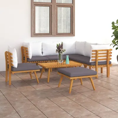 Gossi set mobilier de gradina cu perne, 8 piese, lemn masiv acacia