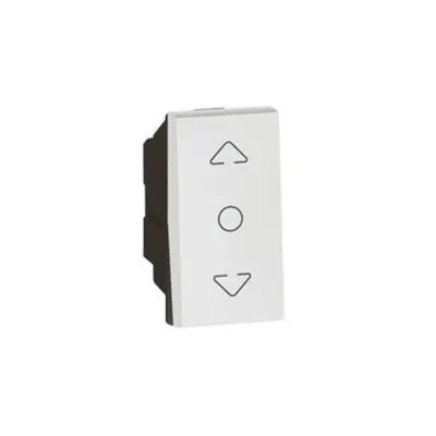 Curtain switch Arteor - centre retract - 1 module - alb