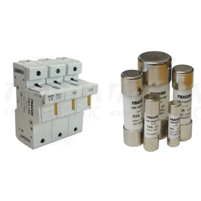 Pachet Protectie Trifazata de Inalta Performanta: Soclu Siguranta Cilindrica HBA-3P-100 si Siguranta Fuzibila gG 100A