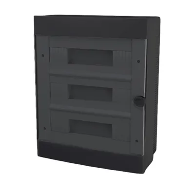 Plastic Box For Surface Mnt. 36 Way (3x12), Negru