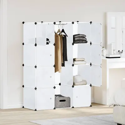 vidaXL Dulap modular cu 9 compartimente, 109x36,5x143 cm, alb