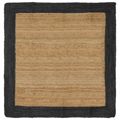 vidaXL Covor de zonă Gri închis 160 x 160 cm Iută