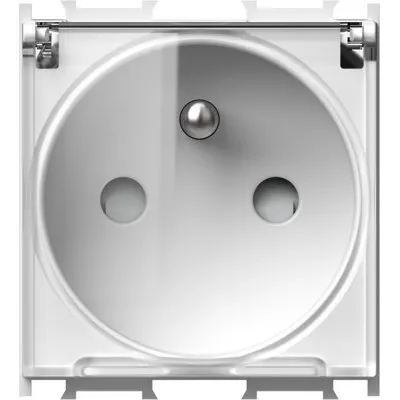 Modul Priza st. francez cu cap. 1P 16A ST IP20 Alb, TEM Modul TEM-VM41PT-U