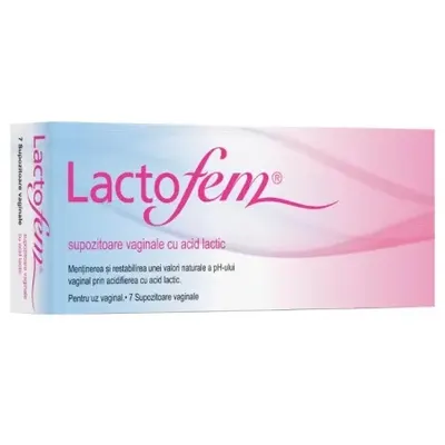 Supozitoare Vaginale cu Acid Lactic Lactofem, 7 bucati, Anton Hubner