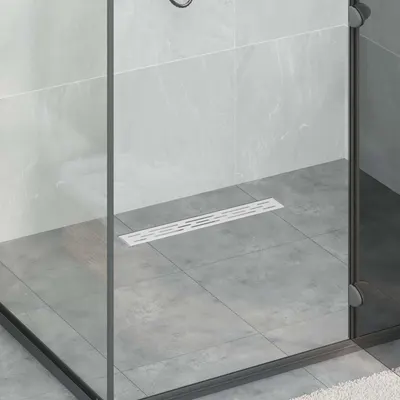 vidaXL Drenaj pentru duș cu design pe linie Argintiu 60 cm