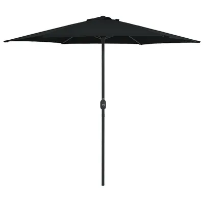 vidaXL Umbrelă de soare cu stâlp din aluminiu, negru, 270x246 cm