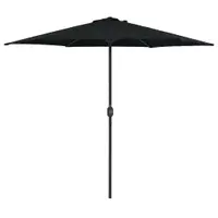 vidaXL Umbrelă de soare cu stâlp din aluminiu, negru, 270x246 cm