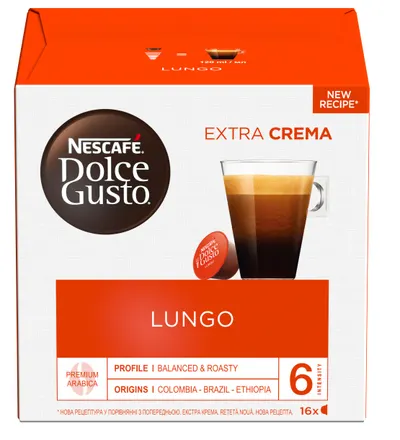 Capsule de cafea NESCAFE Dolce Gusto - Lungo, 16 băuturi