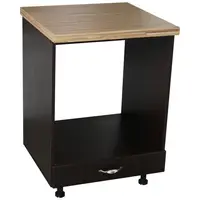 Corp pentru cuptor incorporabil cu sertar Zebra, Wenge/MDF Wenge, cu blat artar, 60 x 85 x 60 cm