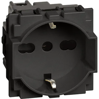 Priza standard italian/german 2 module Bticino Living Now KG4140A16, negru