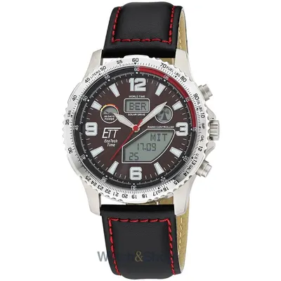 Ceas ETT Eco Tech Time ETT Eco Tech Time EGT-11718-22L Mens Watch Radio-controlled Solar Drive Professional Chronograph Titan 45mm 10ATM