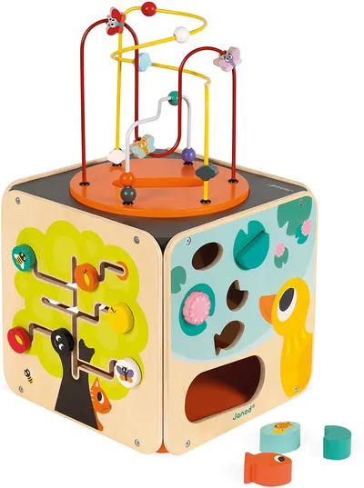 Cub didactic activ din lemn Janod