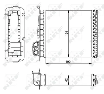 Schimbator caldura incalzire habitaclu (194x190x42) VOLVO 850, C70 I, S70, V70 I, XC70 CROSS COUNTRY 2.0-2.5D intre 1991-2005