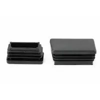 Capac rectangular 10x20 mm pentru tevi metalice de gard, negru