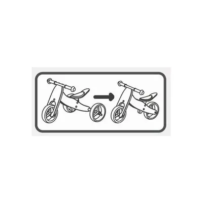Tricicleta copii fara pedale Free2Move din lemn 2 in 1 Brown White, transformabila in bicicleta de echilibru, varsta 1,6-3 ani, scaun reglabil pe inaltime, limitator de directie si roti silentioase