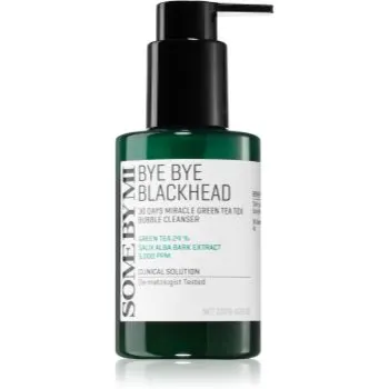 Some By Mi Bye Bye Blackhead 30 Days Miracle Green Tea Tox Bubble Cleanser Spuma activa pentru curatare impotriva punctelor negre