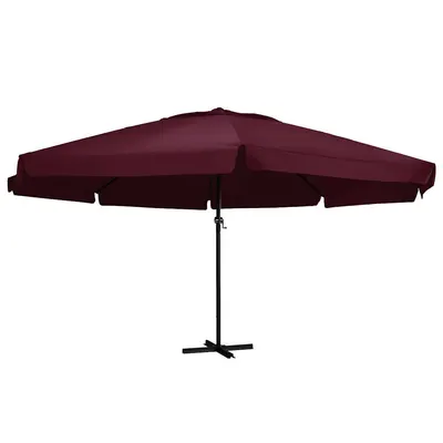 vidaXL Umbrelă soare de grădină, stâlp din aluminiu, roșu bordo 600 cm