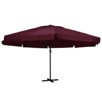vidaXL Umbrelă soare de grădină, stâlp din aluminiu, roșu bordo 600 cm