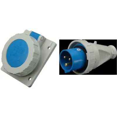 Solutie Completa Priza Incastrata si Fisa Industriala SEZ IP67 (125A, 400V, 4 Poli) - Putere si Protectie Maxima in Medii Industriale