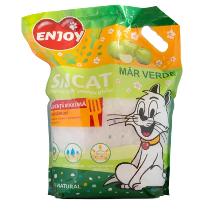 Nisip pentru litiera cu mar verde Enjoy 7.6 L