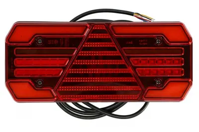 Stop spate stanga (LED, 12 24V, cu intermitent, cu far ceata, lumina de marsarier, cu stop, lumina de parcare, reflector triunghiular, semnalizator dinamic, lungime cablu: 2m)