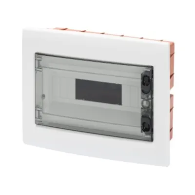 Flush-Mounting Enclosure With Smoked Transparent Door With Extractable Frame - With Terminal Block N (3x16)+(11x10) E (3x16)+(11x10) - 8 Module Ip40