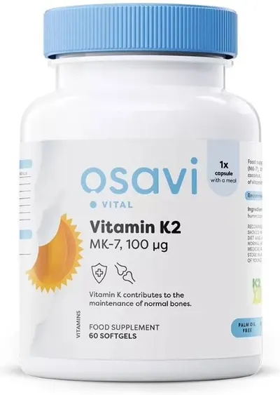 Vitamin K2, 100 mcg, 60 capsule gel, Osavi