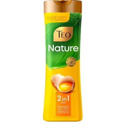 Sampon Engros pentru Par Uscat si Deteriorat Teo Nature 2 in 1 Egg, cu Ou, 350 ml
