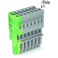 1-conductor female plug; 4 mm²; 8-pole; 4,00 mm²; green-yellow, gray